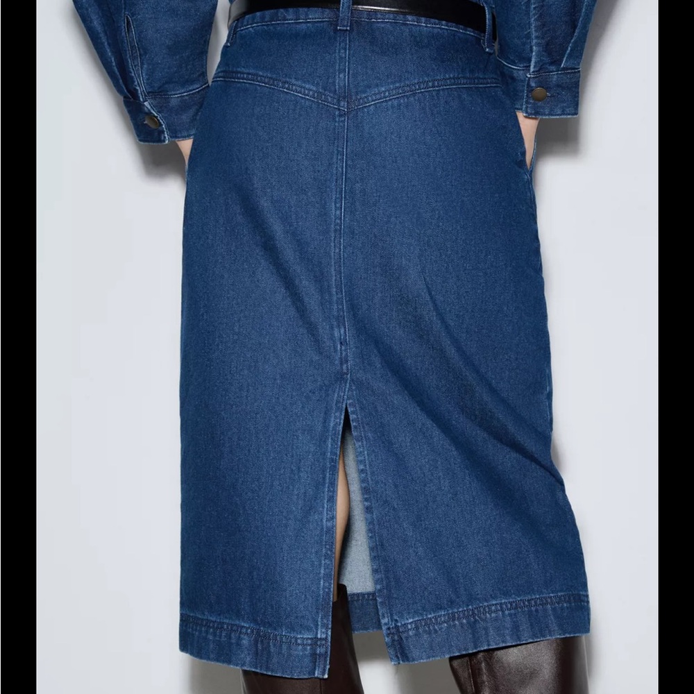 Women's Blue Denim Dress ZW collection - Picture 4 of 6